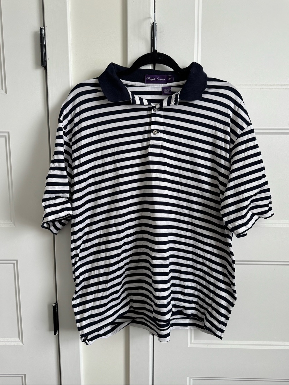 Ralph Lauren Purple Label Men’s Striped Short Sleeve Collar Polo | Made in Italy
